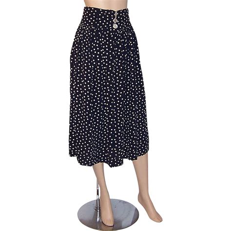 1960s Vintage Black And White Polka Dotted Skirt Patricia Jons Finest