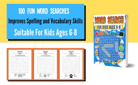 Word Search For Kids Ages 6 8 100 Fun Word Search Puzzles Kids