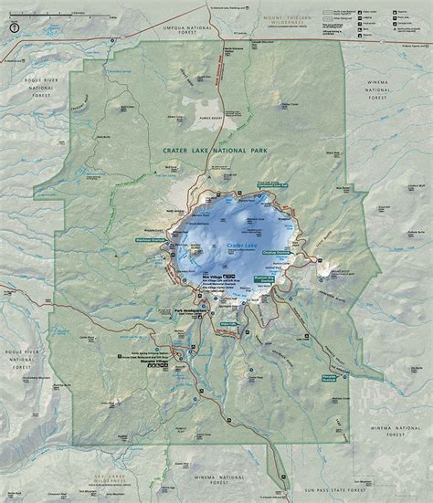 Map Of Crater Lake Park Junkiepark Junkie