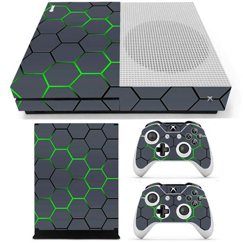 Green Grid Vinyl Decal Skin Stickers Cover For Xbox One S Game Consoleand2 Controllers Sale