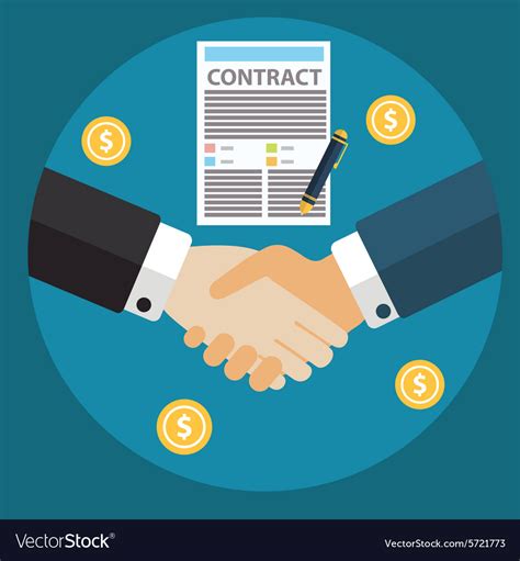 Businessman Hand Sign Business Contract Paper Vector Image
