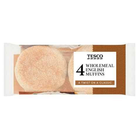 Tesco Wholemeal English Muffins 4 Pack Tesco Groceries