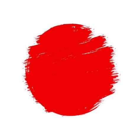 Japan Flag Asian Style Red Grunge Sun Symbol Isolated On White