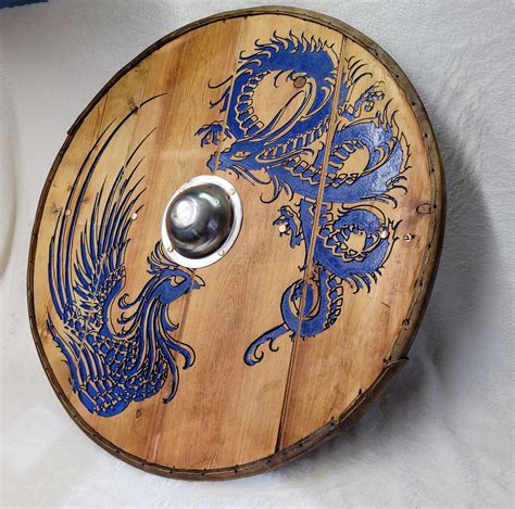 Authentic Viking Wooden Shield 295 Steel Boss Etsy