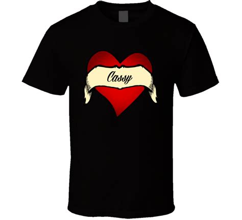Heart Cassy Tattoo Name T Shirt