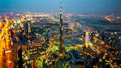 Dubai Burj Khalifa Building Cityscape City Road Sky Photography