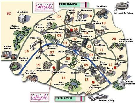 Paris Arrondissements Map Download Map Of Paris With Landmarks Major
