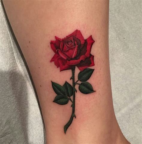 Single Needle Rose Tattoo By Greg Mayorga From Deers Eye
