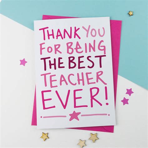 How To Make Card For Teacher Teachers Thank You Card Elegant Thank