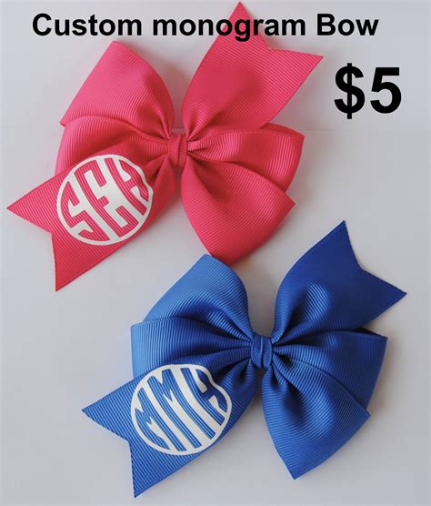 Monogram Hair Bow Custom Hair Bow Hair Bow With Initials