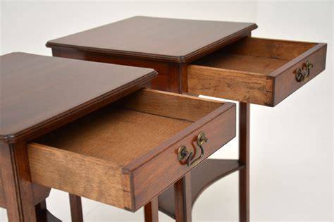 Pair Of Antique Mahogany Side Bedside Tables Marylebone Antiques