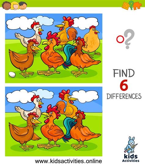 Find 6 Differences Between Two Pictures Fun Kids Game Youtube Riset