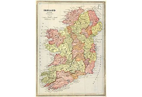 Ireland C 1890 On With Images Map Vintage Map