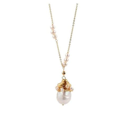 Single Pearl Pendant Necklace Baroque Pearl With Seed Pearls Single