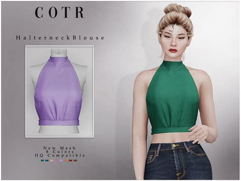 The Sims Resource Halterneck Blouse T 520