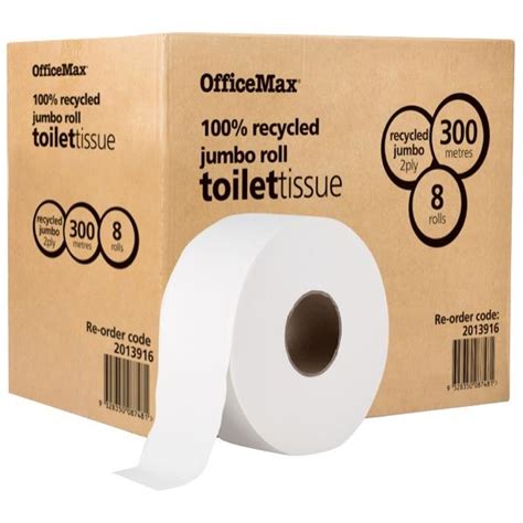Officemax Eco Toilet Tissue 100 Recycled Jumbo Roll 2 Ply 300m Officemax Nz