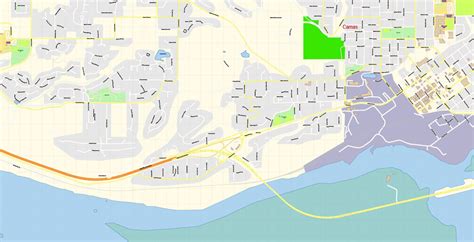 Vancouver Washington Us Pdf Map Vector Exact City Plan High Detailed