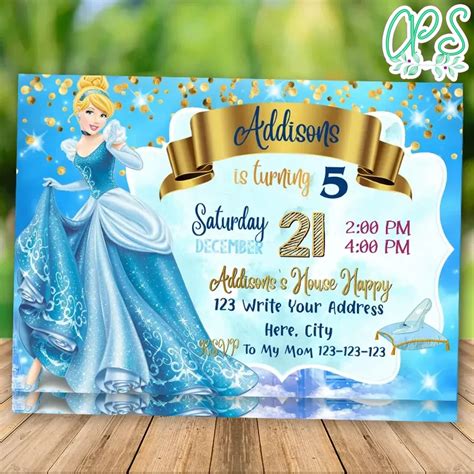Editable Disney Cinderella Party Invitation Instant Download