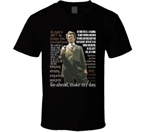 Dirty Harry Quotes Clint Eastwood Movie Action T Shirt Ebay