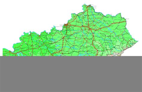 Large Detailed Roads And Highways Map Of Kentucky State With All Cities