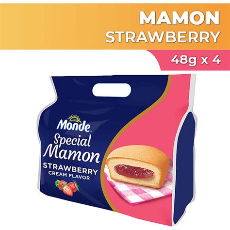 Monde Special Mamon Strawberry Cream Filling 48g 4s Monde Nissin