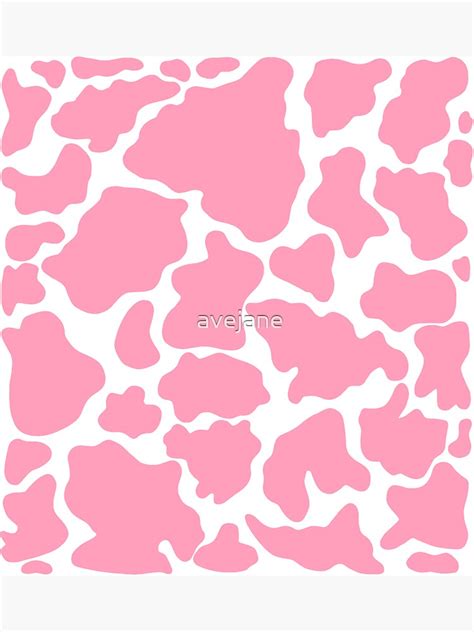 Pink And White Cow Print Sticker For Sale By Avejane Redbubble
