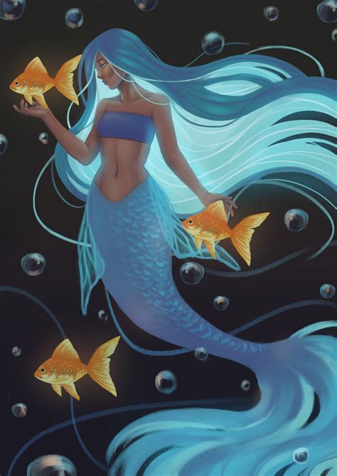 Artstation Deep Sea Mermaid Fern Khaoroptham Mermaid Artwork