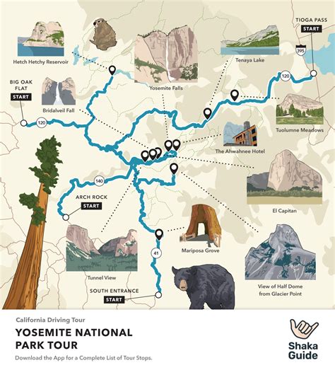 Yosemite Map Of Attractions