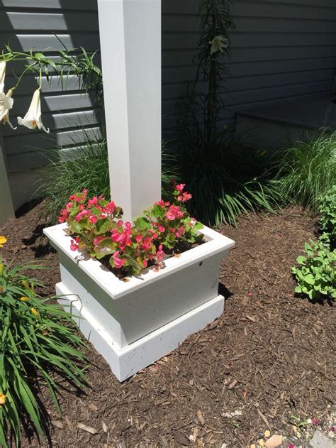 Flower Box To Hide Concrete Footing Outdoor Deck Decorating Concrete