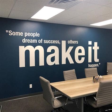Make It Happen 3d Office Wall Art Pvc Typography Decor Etsy In 2021