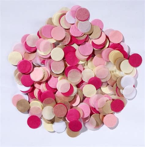 25mm Pink Lavender And Ivor Paper Circle Biodegradable Wedding Confetti