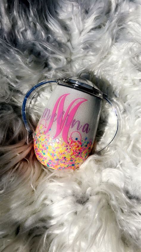 Custom Glitter Sippy Cup Glitter Sippy Cup First Birthday Etsy