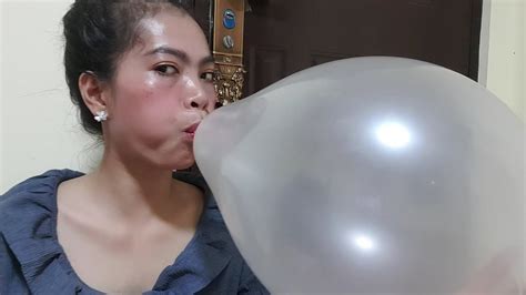 Blow A Balloon By Blowing Through The Mouth Balloon Burst Popping
