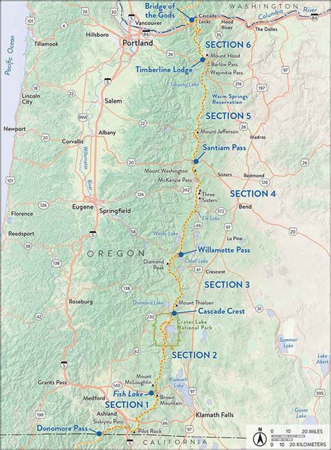 Pacific Crest Trail Oregon Map