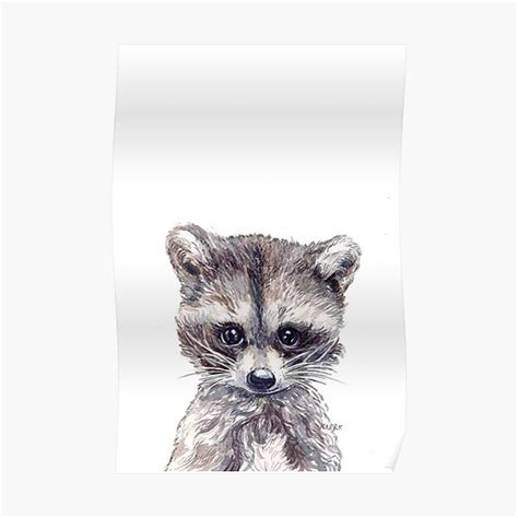 Raccoon Print Woodland Animals Nursery Decor Kids Animal Decor