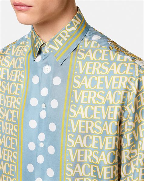 Versace Versace Allover Silk Shirt For Men Online Store Eu