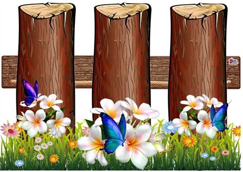Spring gardening banners seedling cultivation beekeeping. BUTTERFLY AND FENCES | Clip art borders, Flower fence ...