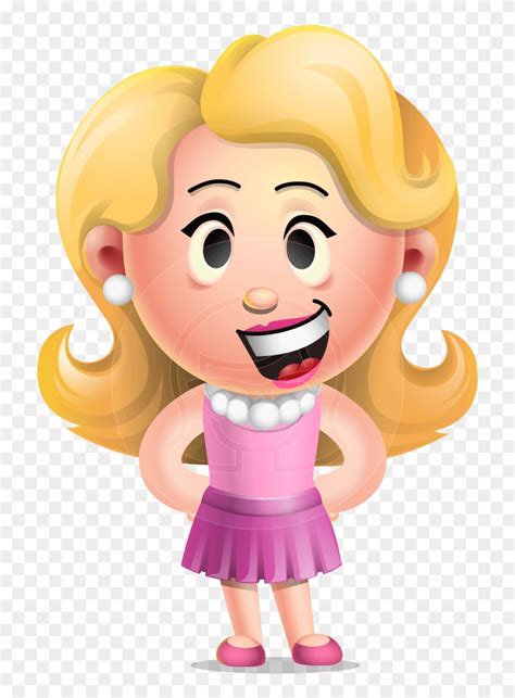 Chibi Cartoon Girl Vector 3d Character Aka Martha Blonde Blonde Cartoon Characters Hd Png