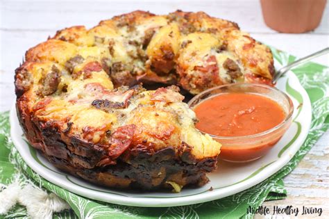 Easy Biscuit Pull Apart Pizza Bread Recipe Midlife Healthy Living