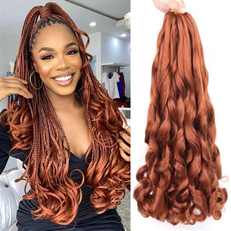 french curly braiding hair ginger 20 inch pre stretched bouncy french curl braiding hair wavy