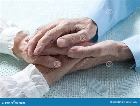 Old People Holding Hands Closeup Elderly Couple Stock Photo Image