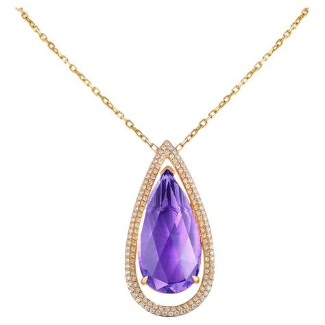 Amethyst Necklace Set In 18 Karat Gold Settings For Sale At 1stdibs