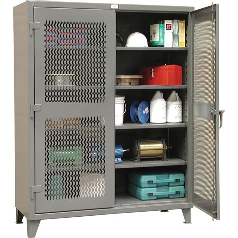 Strong Hold Heavy Duty Ventilated Storage Cabinets 4 Shelves 72 H X