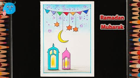 Happy Ramadan Mubarak Handmade Greetings Card Drawing For Kids Youtube