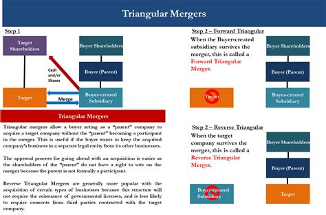 The act or an instance of merging: Basic Structures in Mergers and Acquisitions (M&A ...