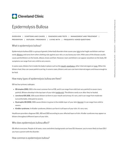 Solution Epidermolysis Bullosa Symptoms Causes Types Treatment Studypool