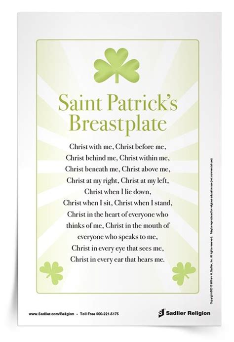 Download The Saint Patricks Breastplate Prayer Card To Share With Your