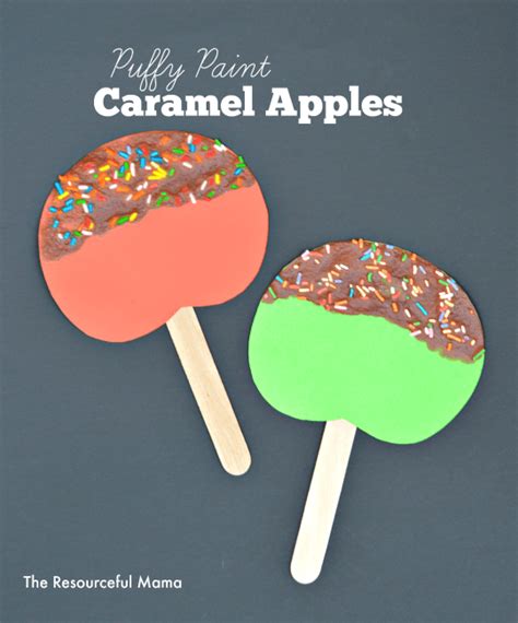 Caramel Apple Craft For Kids Using Puffy Paints Preschool Apple Theme