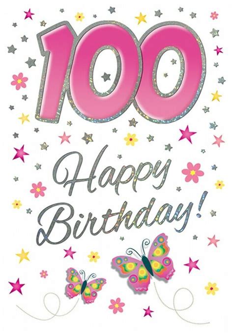 100th Birthday Card For Her 100 Years Old Piccadilly Cards 7 X 5
