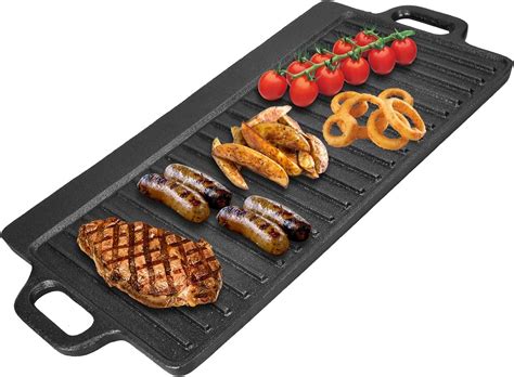Reversible Cast Iron Griddle Plate Non Stick Coating Suitable For
